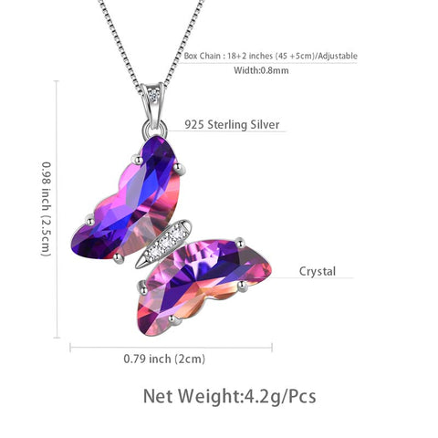 Lila Schmetterling Halskette Februar Amethyst Geburtsstein Anhänger Damen Mädchen Schmuck Geburtstagsgeschenk