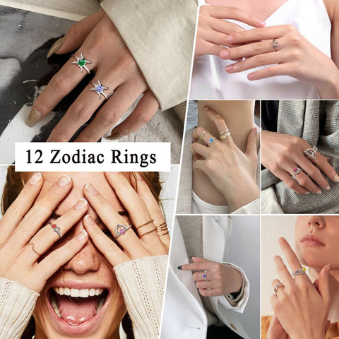 Leo Ring August Peridot Birthstone Zodiac Women Girls Jewelry Birthday Gift