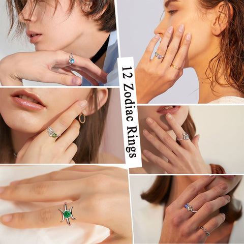 Taurus Ring April Diamond Birthstone Zodiac Women Girls Jewelry Birthday Gift