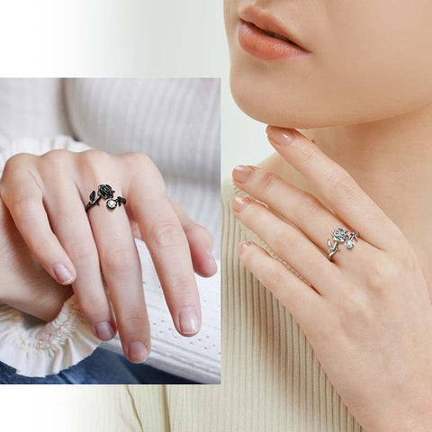 Damen-Rosenring, 3D-Rosenblume, offener Ring, Schmuck, M?dchen, Valentinstagsgeschenke