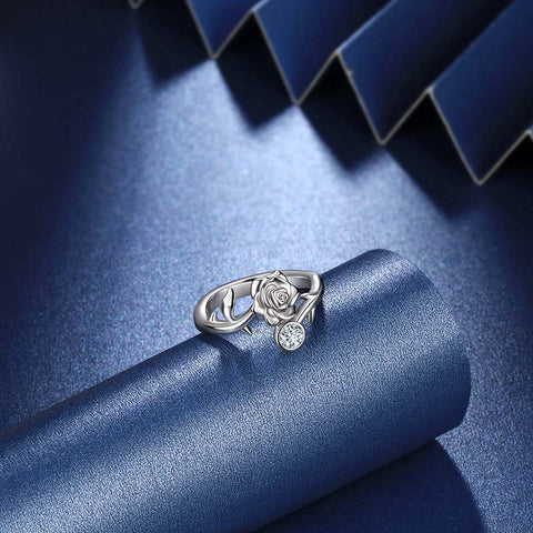 Damen-Rosenring, 3D-Rosenblume, offener Ring, Schmuck, M?dchen, Valentinstagsgeschenke