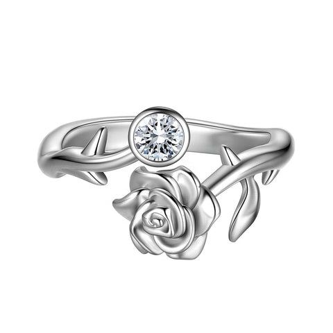 Damen-Rosenring, 3D-Rosenblume, offener Ring, Schmuck, M?dchen, Valentinstagsgeschenke