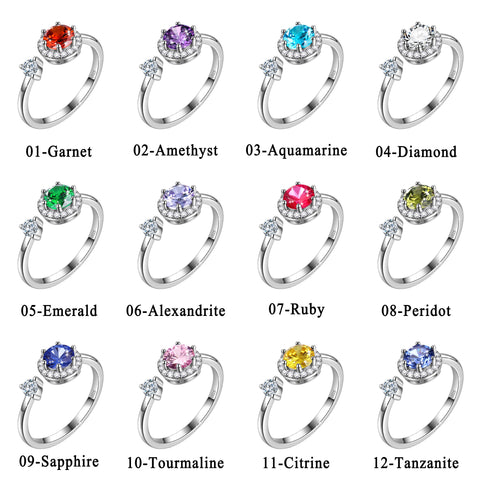 Anello portafortuna rotondo da donna, regalo di compleanno per ragazze, argento sterling 925