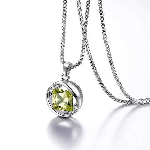 Collana rotonda con pietra portafortuna di agosto, collana con ciondolo, gioielli da donna, regalo di compleanno