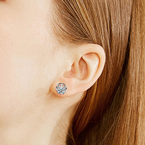 Boucles d'oreilles rondes Moissanite pour femmes et filles, bijoux en argent Sterling 925