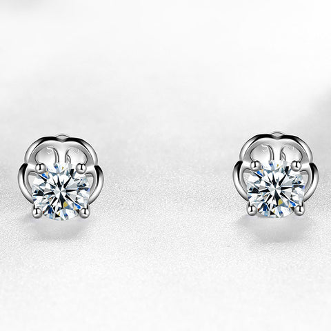Boucles d'oreilles rondes Moissanite pour femmes et filles, bijoux en argent Sterling 925
