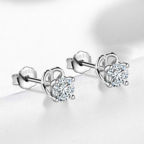Boucles d'oreilles rondes Moissanite pour femmes et filles, bijoux en argent Sterling 925