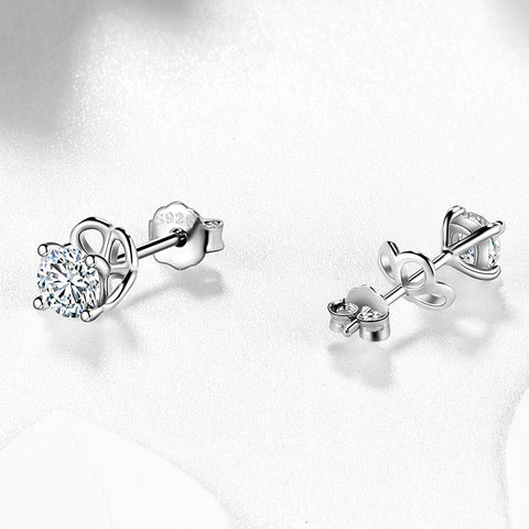 Boucles d'oreilles rondes Moissanite pour femmes et filles, bijoux en argent Sterling 925