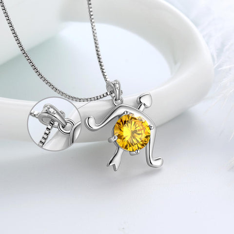 Halskette mit Sternzeichen Schütze, Geburtsstein November, Anhänger für Damen und Mädchen, Geburtstagsgeschenk, Schmuck für Frauen und Mädchen, Geburtstagsgeschenk