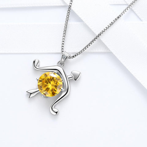 Halskette mit Sternzeichen Schütze, Geburtsstein November, Anhänger für Damen und Mädchen, Geburtstagsgeschenk, Schmuck für Frauen und Mädchen, Geburtstagsgeschenk
