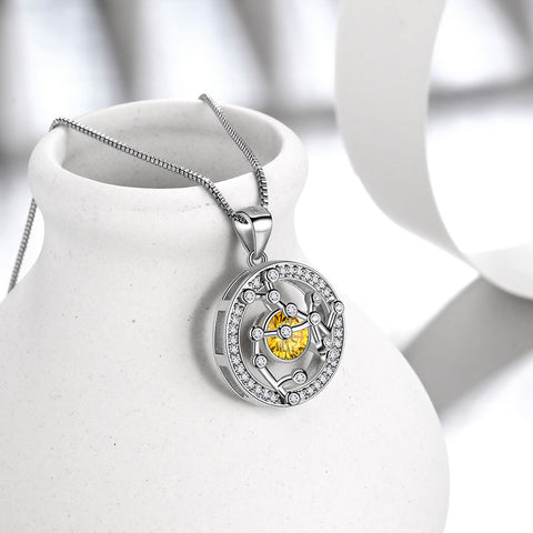 Halskette mit Sternzeichen Schütze, Geburtsstein November, Anhänger, Schmuck für Damen und Mädchen, Geburtstagsgeschenk