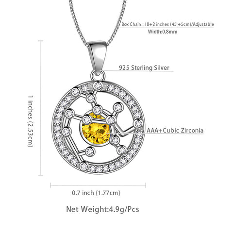 Halskette mit Sternzeichen Schütze, Geburtsstein November, Anhänger, Schmuck für Damen und Mädchen, Geburtstagsgeschenk
