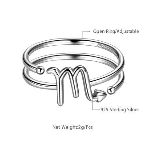 Scorpio Rings Zodiac Sign Jewelry Women Girls Birthday Gifts 925 Sterling Silver