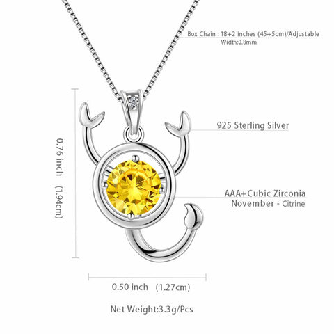Skorpion Sternzeichen Halskette November Geburtsstein Anhänger Damen Mädchen Schmuck Geburtstagsgeschenk Damen Mädchen Schmuck Geburtstagsgeschenk
