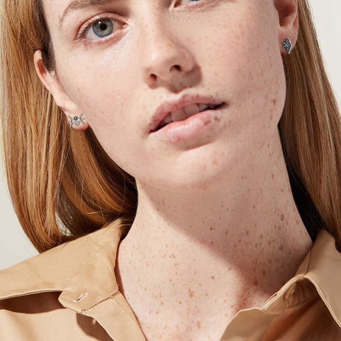 Asymmetry Spider Stud Earrings Women Jewelry Halloween Party Costume Accessories