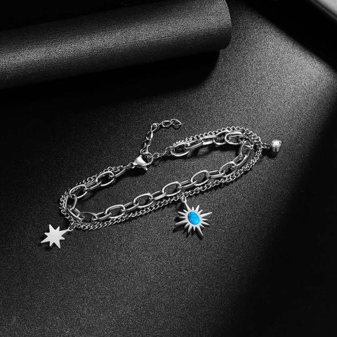 Braccialetti Sun Star Link Gioielli da donna in acciaio inossidabile