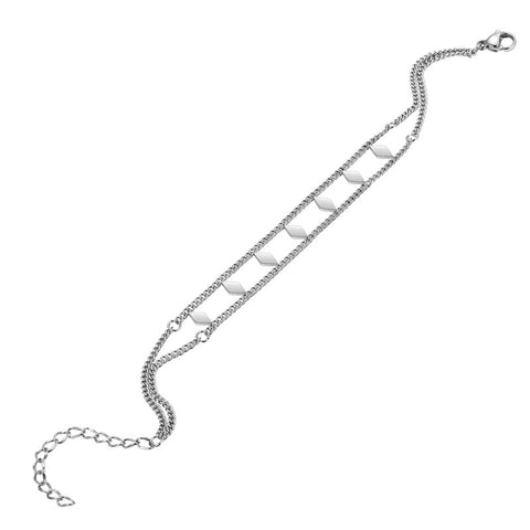 Bracciali a maglie stratificate da donna in acciaio inossidabile