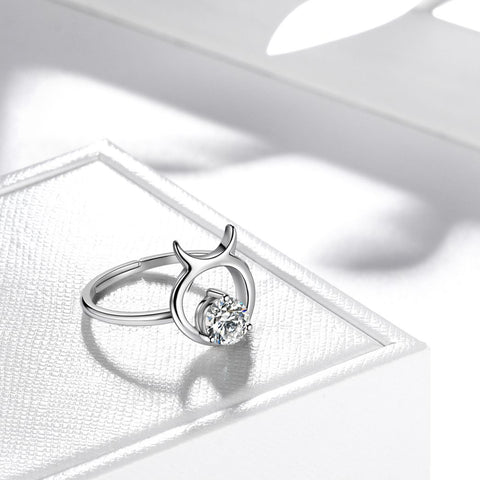 Taurus Ring April Diamond Birthstone Zodiac Women Girls Jewelry Birthday Gift