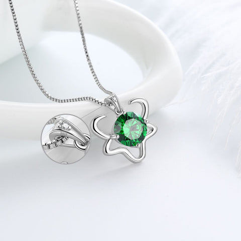 Taurus Zodiac Necklace May Birthstone Pendant Women Girls Jewelry Birthday Gift Women Girls Jewelry Birthday Gift