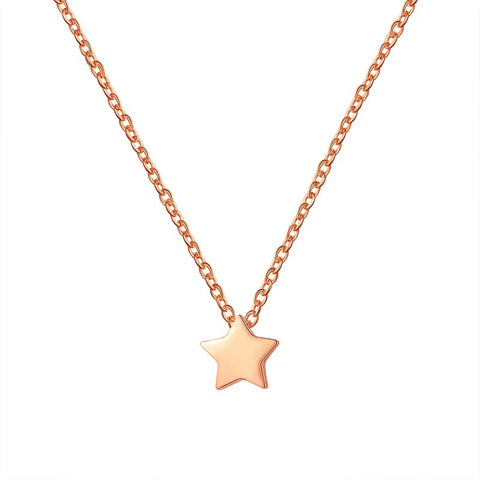 Tiny Pentagon Star Small Necklace Women 316L Stainless Steel