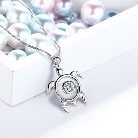 Schildkröten-Geburtsstein-April-Diamant-Halsketten-Anhänger für Damen und Mädchen, Schmuck, Geburtstagsgeschenk