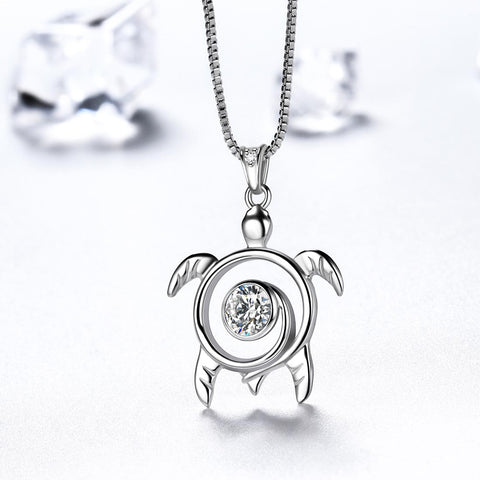 Schildkröten-Geburtsstein-April-Diamant-Halsketten-Anhänger für Damen und Mädchen, Schmuck, Geburtstagsgeschenk