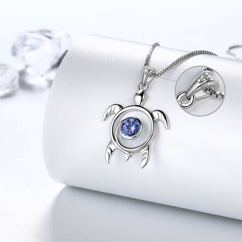 Pietra portafortuna della tartaruga, collana di tanzanite di dicembre, ciondolo per donne, gioielli, regalo di compleanno