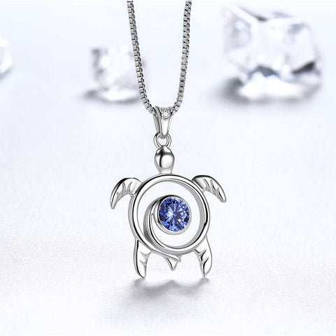 Pietra portafortuna della tartaruga, collana di tanzanite di dicembre, ciondolo per donne, gioielli, regalo di compleanno