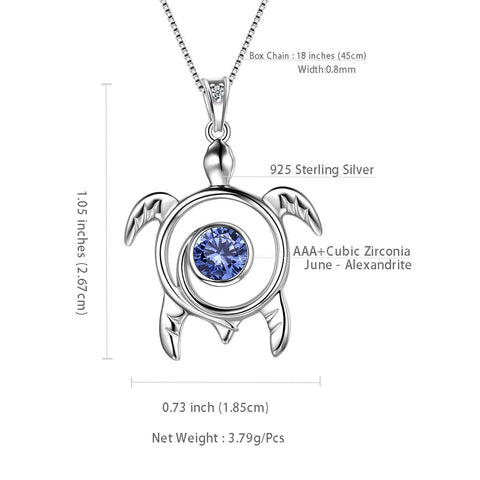 Pietra portafortuna della tartaruga, collana di tanzanite di dicembre, ciondolo per donne, gioielli, regalo di compleanno