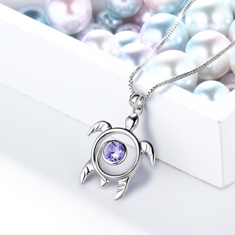 Collier pendentif tortue en Alexandrite, pierre de naissance de juin, bijoux pour femmes et filles, cadeau d'anniversaire