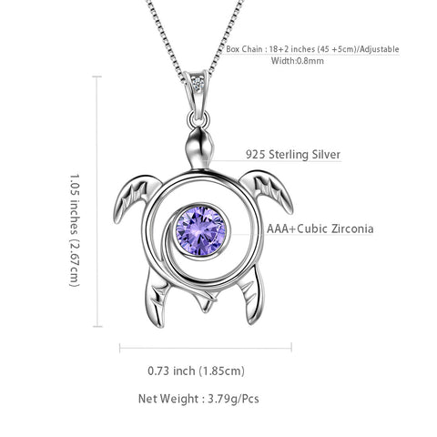 Collier pendentif tortue en Alexandrite, pierre de naissance de juin, bijoux pour femmes et filles, cadeau d'anniversaire