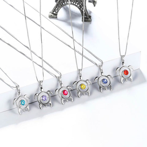 Schildkröten-Geburtsstein November Citrin Halskette Anhänger Frauen Mädchen Schmuck Geburtstagsgeschenk