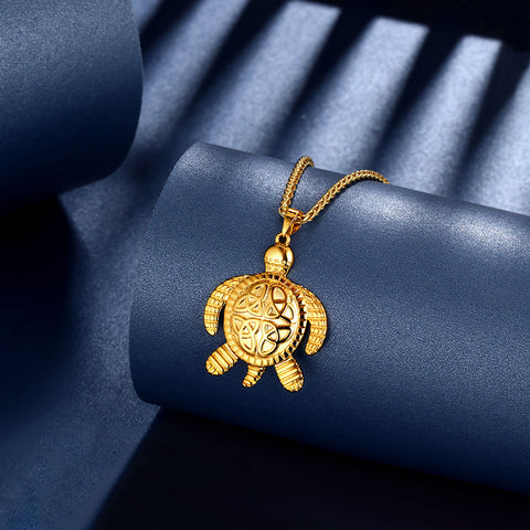 Collares de tortuga con nudo celta, colgantes, animales, joyas, regalos para hombres y mujeres.