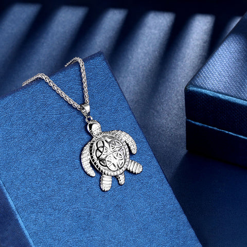 Collares de tortuga con nudo celta, colgantes, animales, joyas, regalos para hombres y mujeres.
