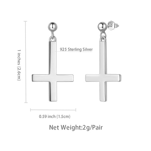Silverly Orecchini 8 mm Brillante Zirconi Cubici Croce Argento Sterling .925 Silverly Orecchini 8 mm Brillante Zirconi Cubici Croce Argento Sterling .925