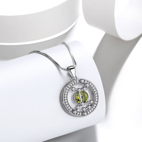 Zodiac Virgo Necklace August Birthstone Pendant Jewelry Women Girls Birthday Gift