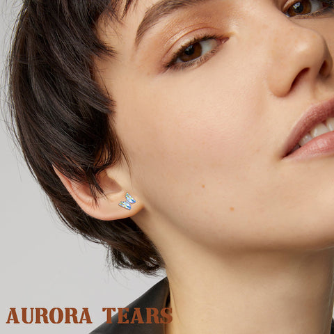 Orecchini a farfalla bianca April Diamond Birthstone Donna Ragazza Gioielli Regalo di compleanno