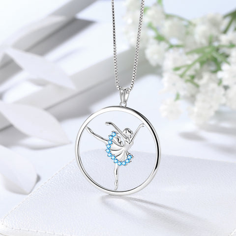 Ballerina Ballet Dancer Pendant Necklace Jewelry Women Girls Birthday Gift 925 Sterling Silver