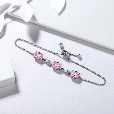 Bracelet rond en tourmaline avec pierre de naissance d'octobre pour femmes et filles, bijoux cadeau d'anniversaire en argent sterling