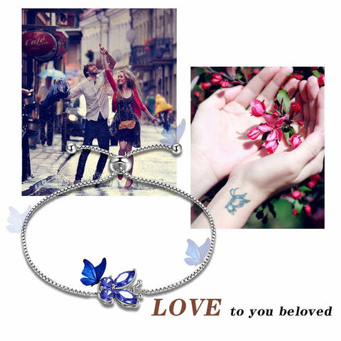 Butterfly Bracelet Birthstone December Tanzanite Women Girls Jewelry Birthday Gift