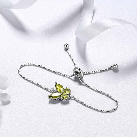 Butterfly Bracelet Birthstone August Peridot Women Girls Jewelry Birthday Gift