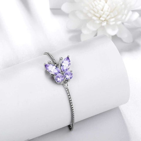 Butterfly Bracelet Birthstone June Alexandrite Women Girls Jewelry Birthday Gift