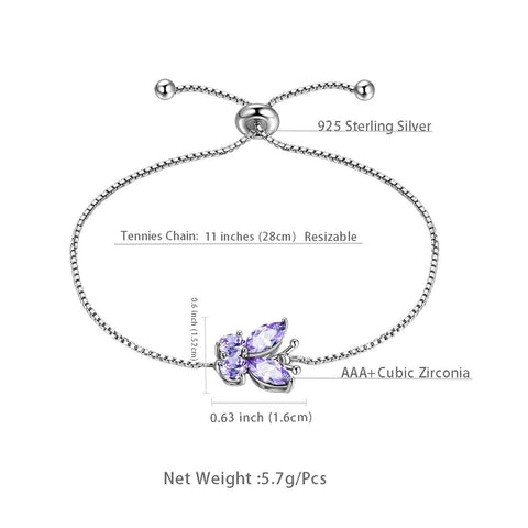 Butterfly Bracelet Birthstone June Alexandrite Women Girls Jewelry Birthday Gift