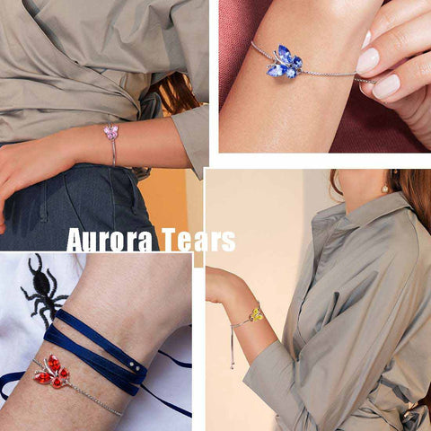 Butterfly Bracelet Birthstone December Tanzanite Women Girls Jewelry Birthday Gift