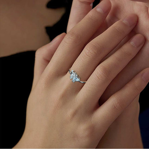 Anello con farfalla, pietra portafortuna, aprile, diamanti, gioielli da donna, regalo di compleanno