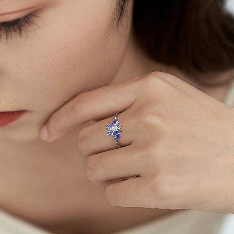 Anello con farfalla, pietra portafortuna, giugno, alessandrite, gioielli da donna, regalo di compleanno