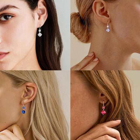 Orecchini pendenti con pietra portafortuna da donna Orecchini pendenti con amo da pesca Orecchini pendenti lunghi Gioielli Regali di compleanno per ragazze
