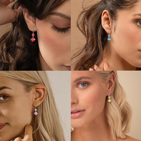 Orecchini pendenti con pietra portafortuna da donna Orecchini pendenti con amo da pesca Orecchini pendenti lunghi Gioielli Regali di compleanno per ragazze