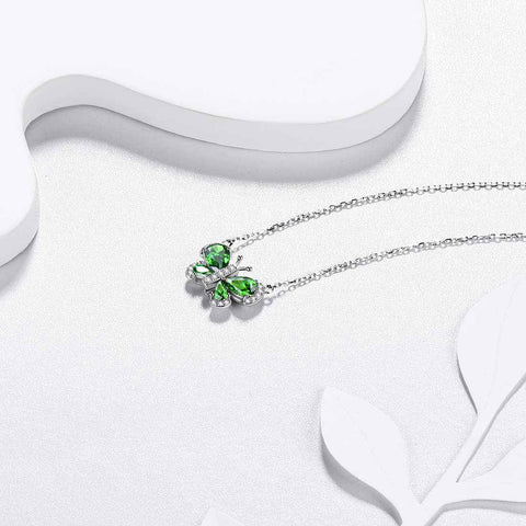 Collana a farfalla Pietra portafortuna Maggio Ciondolo con smeraldo Gioielli da donna per ragazze Regalo di compleanno