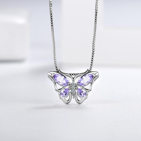 Collana con ciondolo a farfalla Pietra portafortuna giugno Alessandrite Donna Ragazza Gioielli Regalo di compleanno